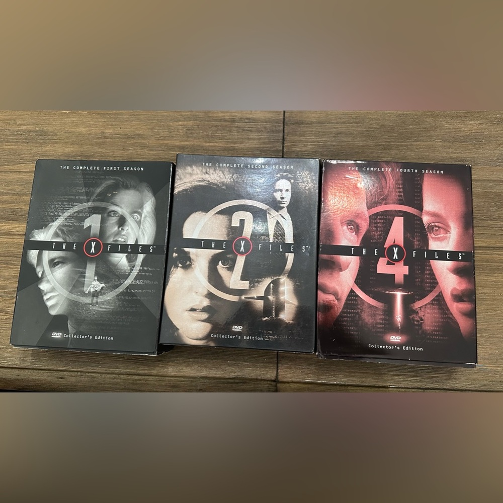 Xfiles box sets, season 1,2, and 4